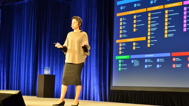 Speaker presenting a technical session