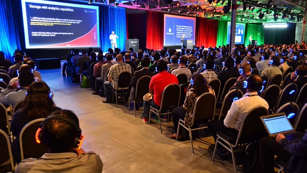 Full room watching a session