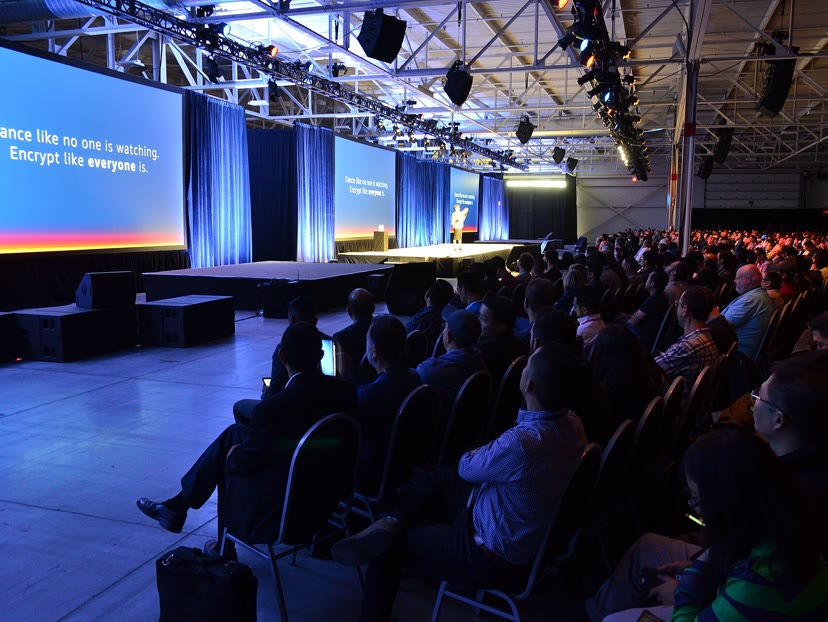 Audience at a conference keynote